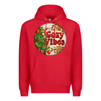 Red Cozy vibes Premium Hoodie - FaDigitalArtStudio