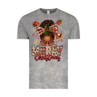 Cloud Rock merry christmas afro messy bun Vintage Tee - texasbilliewilder