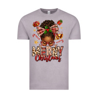 Vintage Zinc merry christmas afro messy bun Vintage Tee - texasbilliewilder