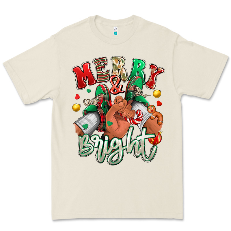 Merry And Bright Black Man Sneakers Premium Tee by RanaPortraitStore | Teevron