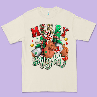 Merry And Bright Black Man Sneakers Premium Tee Designed By Ranaportraitstore