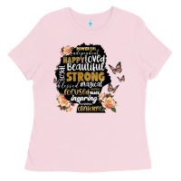 Bubblegum Pink black woman silhouette Ladies Tee - Artiststas