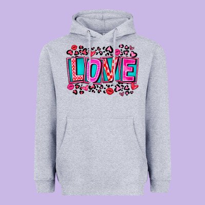 Love Valentine Heavyweight Hoodie Designed By Cowhidedigitalart