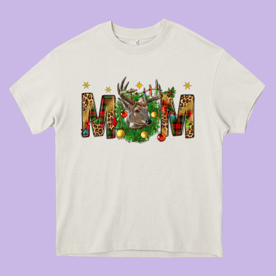 Western Mom With Reindeer Heavy Core Tee Designed By Bundleandbundleshop
