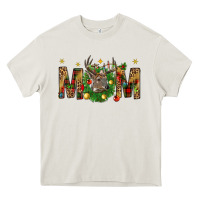 Cream Western Mom With Reindeer Heavy Core Tee - BundleAndBundleShop