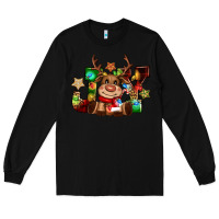 Black reindeer joy christmas Long Sleeve Tee - CowGirlArtShop