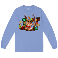 Colony Blue reindeer joy christmas Long Sleeve Tee - CowGirlArtShop