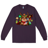 Plum reindeer joy christmas Long Sleeve Tee - CowGirlArtShop