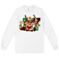 White reindeer joy christmas Long Sleeve Tee - CowGirlArtShop
