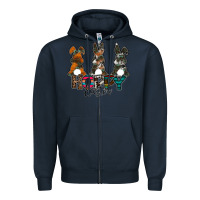 Navy Hoppy Easter Zipper Hoodie - CowhideDigitalArt