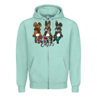 Seafoam Hoppy Easter Zipper Hoodie - CowhideDigitalArt