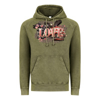 Vintage Olive Love America 4th of july Vintage Hoodie - HowdyJamesFarm