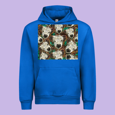 White Scottish Calf Urban Hoodie Designed By Barkaloodesign