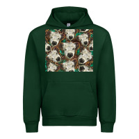 Forest Green white Scottish calf Urban Hoodie - BarkalooDesign