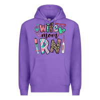 Purple wife mom rn registered nurse Premium Hoodie - RanaPortraitStore