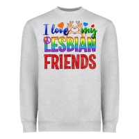 Heather Grey I Love My Lesbian Friends Heavyweight Sweatshirt - BundleAndBundleShop