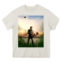 Cream green arrow Heavy Core Tee - lanVoArt