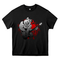 Black Guitar Player Gift Guitarist Guitar Heavy Core Tee - lanVoArt