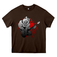 Chocolate Brown Guitar Player Gift Guitarist Guitar Heavy Core Tee - lanVoArt