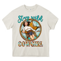 Cream Western Stay Wild Cowgirl Heavy Core Tee - BundleAndBundleShop
