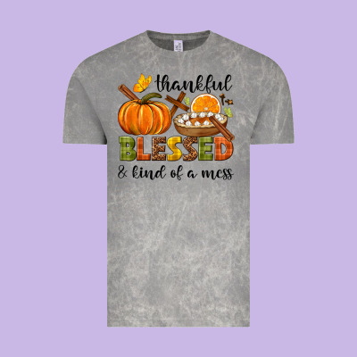 Thankful Blessed And Kind Of A Mess Vintage Tee Designed By Nancycooperartshop