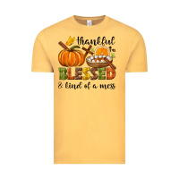 Vintage Mustard Thankful blessed and kind of a mess Vintage Tee - NancyCooperArtShop