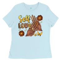 Baby Blue black woman self love nails Ladies Tee - Artiststas