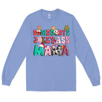 Somebody Jolly Ass Mama Pink Christmas Long Sleeve Tee | Teevron