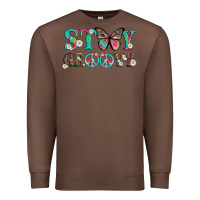 Chestnut stay groovy with butterfly peace sign and flowers Premium Sweatshirt - Artiststas