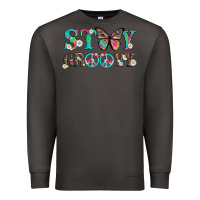 Smoke stay groovy with butterfly peace sign and flowers Premium Sweatshirt - Artiststas