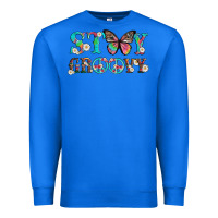 True Royal stay groovy with butterfly peace sign and flowers Premium Sweatshirt - Artiststas