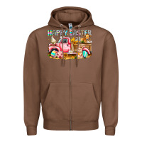 Chestnut Happy Easter Animal Farm Truck Zipper Hoodie - CowhideDigitalArt