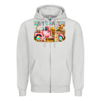 Happy Easter Animal Farm Truck Zipper Hoodie | Teevron