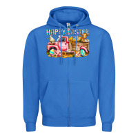 True Royal Happy Easter Animal Farm Truck Zipper Hoodie - CowhideDigitalArt