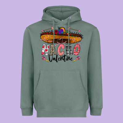 Festive Sombrero And Nacho Art Heavyweight Hoodie Designed By Cowhidedigitalart