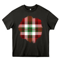 Asphalt Christmas Tartan Patch Heavy Core Tee - BundleAndBundleShop