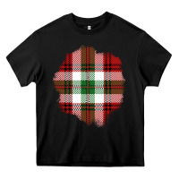 Black Christmas Tartan Patch Heavy Core Tee - BundleAndBundleShop
