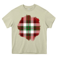 Mossy Christmas Tartan Patch Heavy Core Tee - BundleAndBundleShop