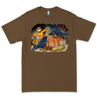 Cacao Fall Background With Crow Premium Tee - LillyAllenDesigns