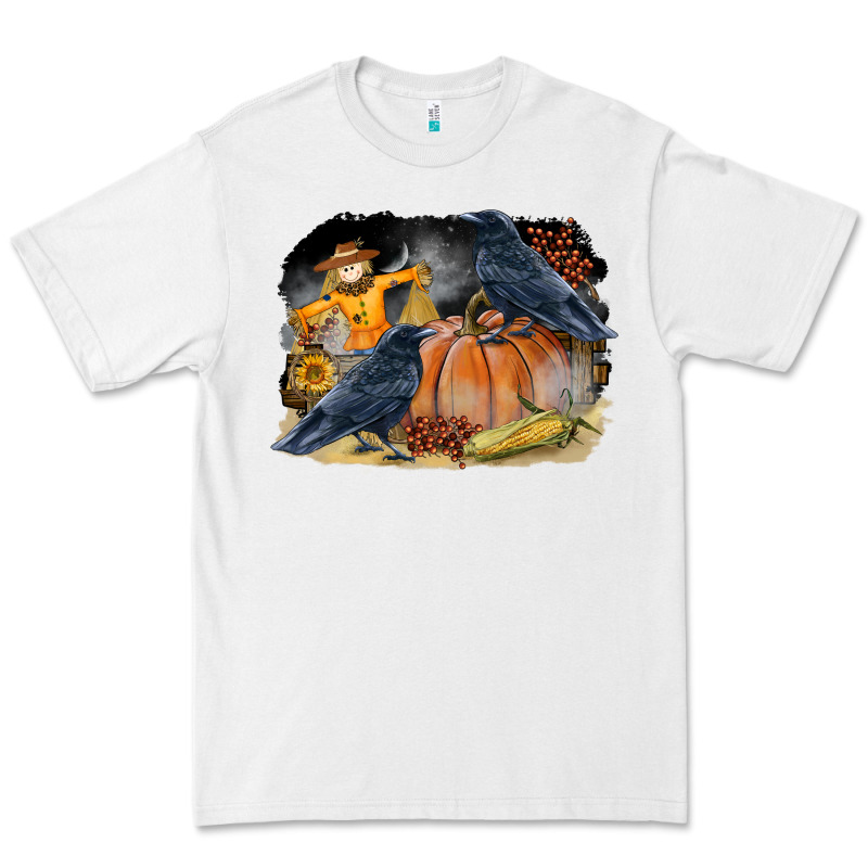 Fall Background With Crow Premium Tee by LillyAllenDesigns | Teevron