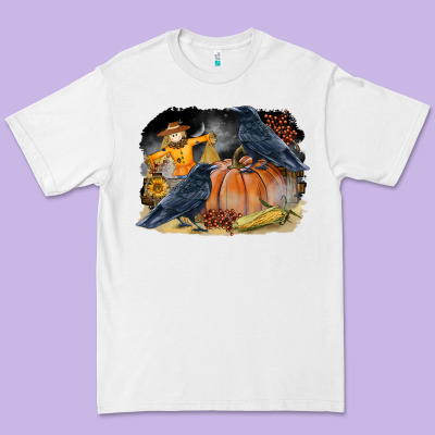 Fall Background With Crow Premium Tee Designed By Lillyallendesigns