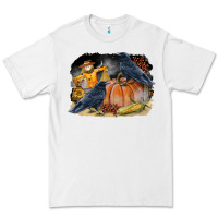 White Fall Background With Crow Premium Tee - LillyAllenDesigns