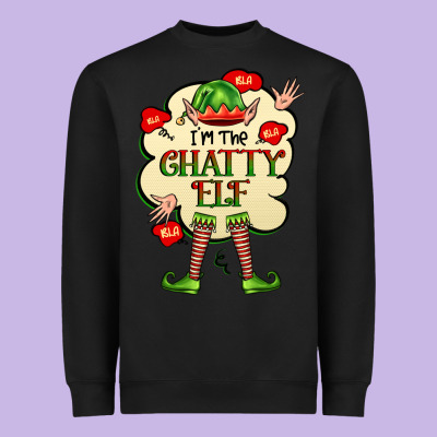 Im The Chatty Elf Heavyweight Sweatshirt Designed By Fadigitalartstudio