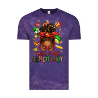 Cloud Purple santas favorite lunch lady afro messy bun Vintage Tee - texasbilliewilder