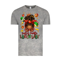 Cloud Rock santas favorite lunch lady afro messy bun Vintage Tee - texasbilliewilder