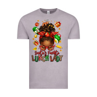 Vintage Zinc santas favorite lunch lady afro messy bun Vintage Tee - texasbilliewilder