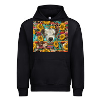 Black white Scottish calf and sunflowers Urban Hoodie - BarkalooDesign