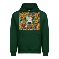 Forest Green white Scottish calf and sunflowers Urban Hoodie - BarkalooDesign