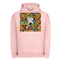 Pigment Salmon white Scottish calf and sunflowers Urban Hoodie - BarkalooDesign