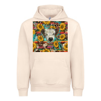 Sandshell white Scottish calf and sunflowers Urban Hoodie - BarkalooDesign